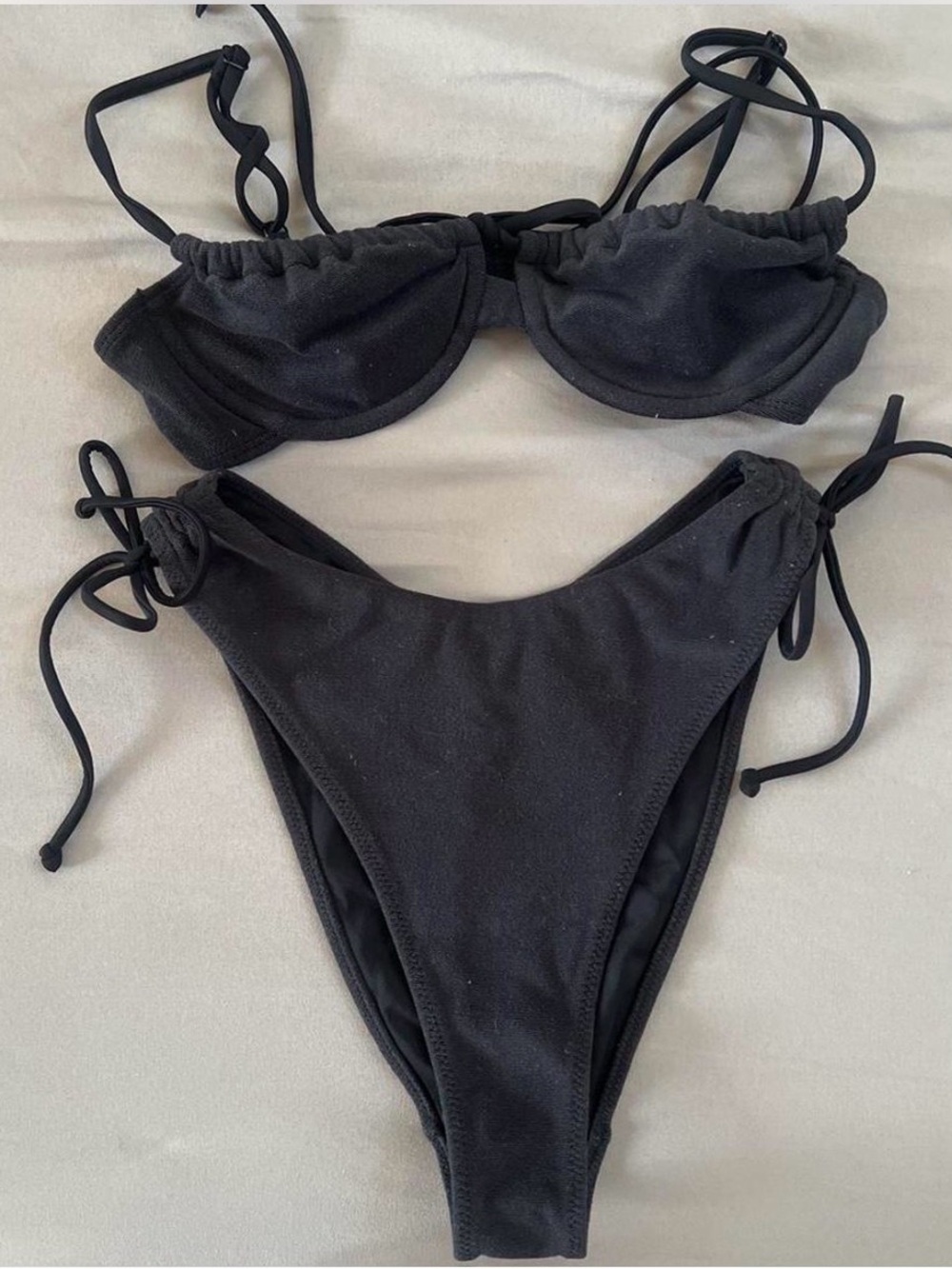 PacSun Black Tie-Side Underwire Bikini Set